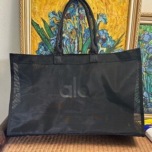 Alo Black mesh transparent Tote Bag